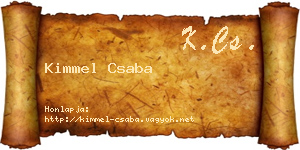 Kimmel Csaba névjegykártya